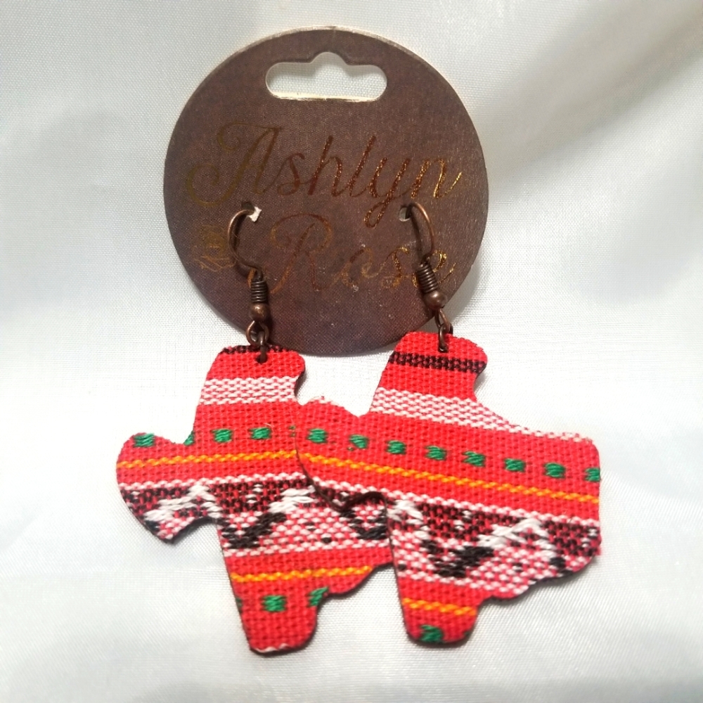 Texas Shape Sarape Earrings    B5